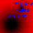 Red background with blue text 'my life rules oh ya!' and shifting black circular shapes in four quadrants.