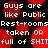 Static pixel art with repeated text over red circular shapes on black background.