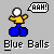 Pixelated character with white head, yellow torso, blue legs, and speech bubble saying 'AAH!' in two states: legs are separate blue shapes on left, merged blue shape on right.