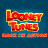 Pixelated static image of "Looney Tunes" logo with additional text below, rendered in red and yellow on blue background.
