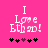Pixelated text "I Love Eto!" on bright pink background with black and purple heart symbols below.