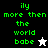 Green pixelated text 'ily more then the world babe' on black, white, and gray backgrounds with a star icon changing from white to black.
