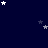 Dark blue background with scattered white and gray stars, a light gray rectangle in the bottom right corner.
