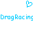 Blue pixelated heart symbol above repeated text reading 'Brog Racing' in blue pixelated font on white background.