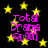 Black background with yellow stars and purple text reading "Total Drama Queen" in pixelated font.