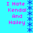 Pixelated text on cyan background with blue star-like separators, displaying 'I Hate Kendal And Hailey' in pink and purple lettering across two