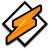 A pixelated orange lightning bolt inside a black-outlined diamond shape on white background, next to green text reading "Original Icons .com" on dark green.