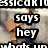 Pixelated cartoon character with brown blocky body and white head stands on textured gray surface, text overlays appear and disappear across frames.