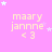 Pink background with repeated text 'maary janne <3' and scattered white stars in a