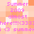 Pixelated text on a peach background reads 'Summer 2009 almost here!!!<333' with repeated variations of the phrase and heart symbols