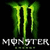 Green and yellow stylized 'M' logo with dripping effect above gray pixelated 'MONSTER' text on black background.