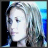A sequence of showing a person with light brown hair against a blue and black background, with subtle changes in facial expression and head position