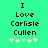 Green background with black text reading "I Love Carlisle Cullen" and five white-and-green pixelated stars below.