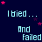 Dark blue background with repeated light blue text "I bled... And failed" and scattered pink stars, arranged in a pattern