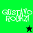 Four display 'GUSTAVO ROCKZ!' text with a star symbol; top-left green background has black star, bottom-right dark green background has white text