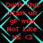 Red text on black background with cyan pattern, repeating phrase 'DoNt Cha wISh UR gF waS HoT LiKe ME <3' in pixelated font