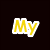 Black background with yellow text 'My Belongs to' and two pink hearts above a person's head.