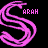 nine stylized 'S' shapes with the text 'ARAH' in matching colors, each rendered as a glowing neon outline on black background