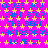 Static image with bright pink background, yellow star patterns, and blue text repeating phrases like 'CAUSE YOU CAN'T STOP THE BEAT -HAIRSPRAY- LOVE IT' in a