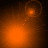 A four- shows an orange glowing object moving along a dotted path against dark background, with circular outlines at start and end positions