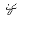 Pixelated handwritten text fragments in black on white background, with one gray rectangle and partial letter forms visible across multiple views.