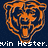 Three orange and dark blue pixelated bear head icons arranged in a , with partial text overlays reading "win Hester.ast - Rooki" and "Season - L"