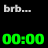 Animated contact sheet of a 21-frame sequence showing green digital timecodes on black background with repeating "brb..." text above each row, arranged in a 5x5 grid layout.