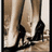 Pixelated image of legs in high heels with text stating girls can do anything guys can except in heels.