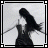 Black-and-white animated icon of a woman with long dark hair in a dark dress, head turned down, arms outstretched, with 'Fallen' text below.