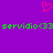 Purple background with pink pixelated heart symbol above green text reading 'servidio<33' repeated twice horizontally.