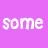 A static image with a solid purple background displays white pixelated text arranged in four lines, reading "some times the person you love doesn't understand how much you love them.".