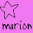 Two pixelated star icons on a pink background with the text "marion" below each, one star empty and one smiling.