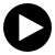 Black circular icon with white border containing a large white right-pointing triangle on black background.