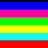 horizontal color bars in blue, pink, green, yellow, cyan, red, black arranged across multiple and with a gray area at bottom right