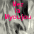 A grayscale image of a person with long hair overlaid with pink text reading "Mez la Myoujou" in three lines, with a gray rectangular overlay on the right side.