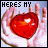 A 3x3 contact sheet of a 9-frame animated icon showing hands holding a red heart with changing text below it.