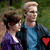 Three distinct pairs of people in outdoor settings with red heart symbols, each pair shown in a separate frame.