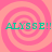 Four identical pixelated spiral patterns in pink and peach tones with teal text reading 'ALYSSE!!' repeated across all quadrants.
