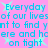 Pixelated cyan text on pink background with light blue stars, repeating 'Everyday of our lives' and 'nt to find ynt to find y ere and hceere and ho on fight' in a pattern