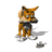 Animated contact sheet of a cartoon fox mascot performing sequential actions with small objects on a white background.