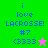 Pixelated text and symbols on a split background with animated star changes.