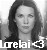 Black-and-white pixelated static icon featuring a person with long hair and the text "Lorelai" at the bottom, accompanied by a heart symbol.
