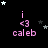 Black background with pink text 'i <3 caleb' and scattered white and gray stars, stars shift position across frames.