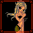 Pixel art of a blonde woman in a bikini top and shorts, with green text reading 'I AIN'T SAYIN SHES A GOLD DIGGER' on a black background with red borders.