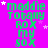 A static image with a bright pink background displays repeated green text reading "maddie TOTALLY ROX my SOX" in a pattern, with small white and pink stars scattered throughout