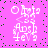 Pixelated icon with pink background and green dots, featuring white text elements including 'Aosp' and 'fev9', arranged in a of four identical