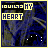 Animated sequence showing a dark blue and gray abstract background with white dots, text changing from 'CLOSE MY HEART' to 'FALL APART', and pink heart symbols appearing.