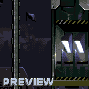 Pixel art image of a dark industrial scene with metallic structures and glowing white lights, featuring the word PREVIEW at bottom.