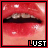 Six- of close-up lips with glossy red lips, visible teeth, and 'LUST' text below each