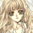Pixelated anime-style character with long wavy blonde hair and bangs, positioned left of black background with white text.